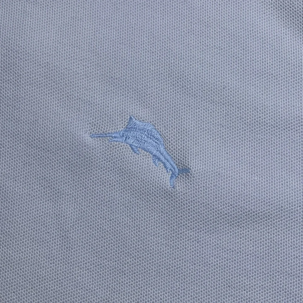 Tommy Bahama Island Zone Medium Blue Supima Camp Loop Collar 37.5 Technology - Picture 4 of 13